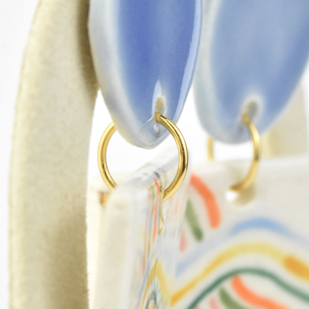 Rainbow Stripe Midcentury Statement Earrings - Goldmakers Fine Jewelry
