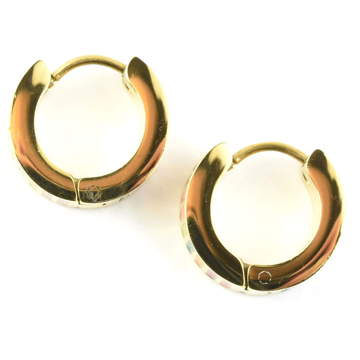 Striped Super Chunky Huggie Hoops - Goldmakers Fine Jewelry