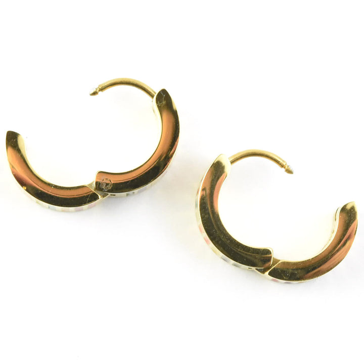 Striped Super Chunky Huggie Hoops - Goldmakers Fine Jewelry