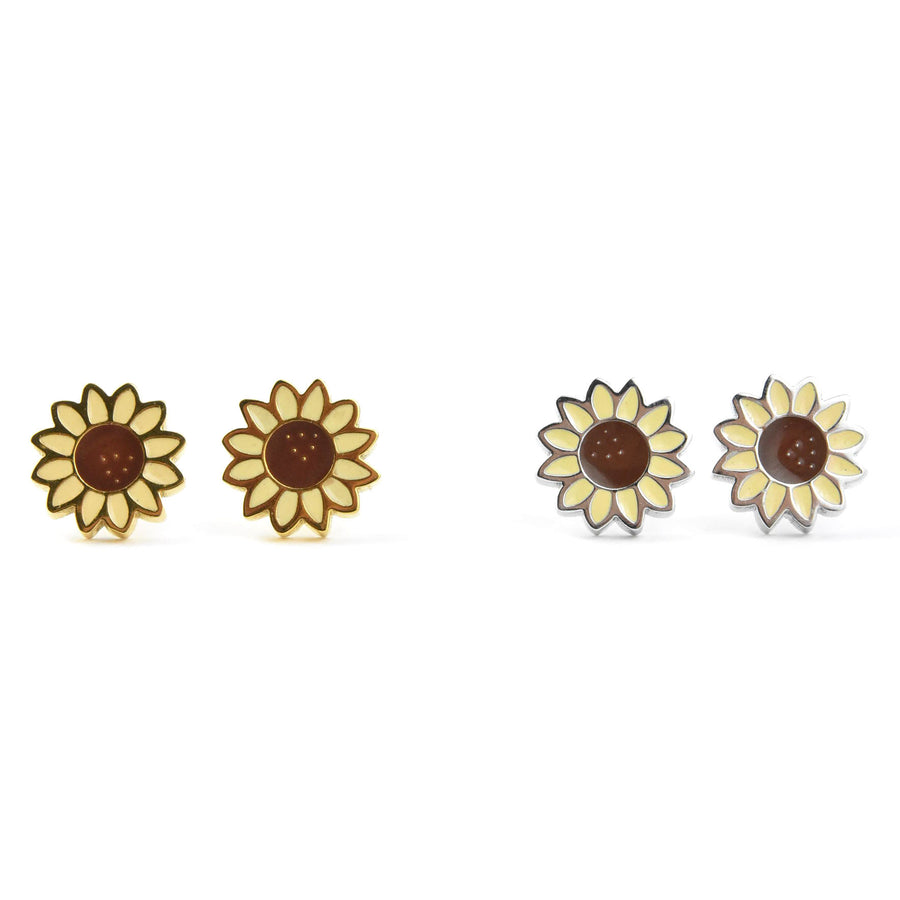 Sunflower Studs, Screw-back - Goldmakers Fine Jewelry