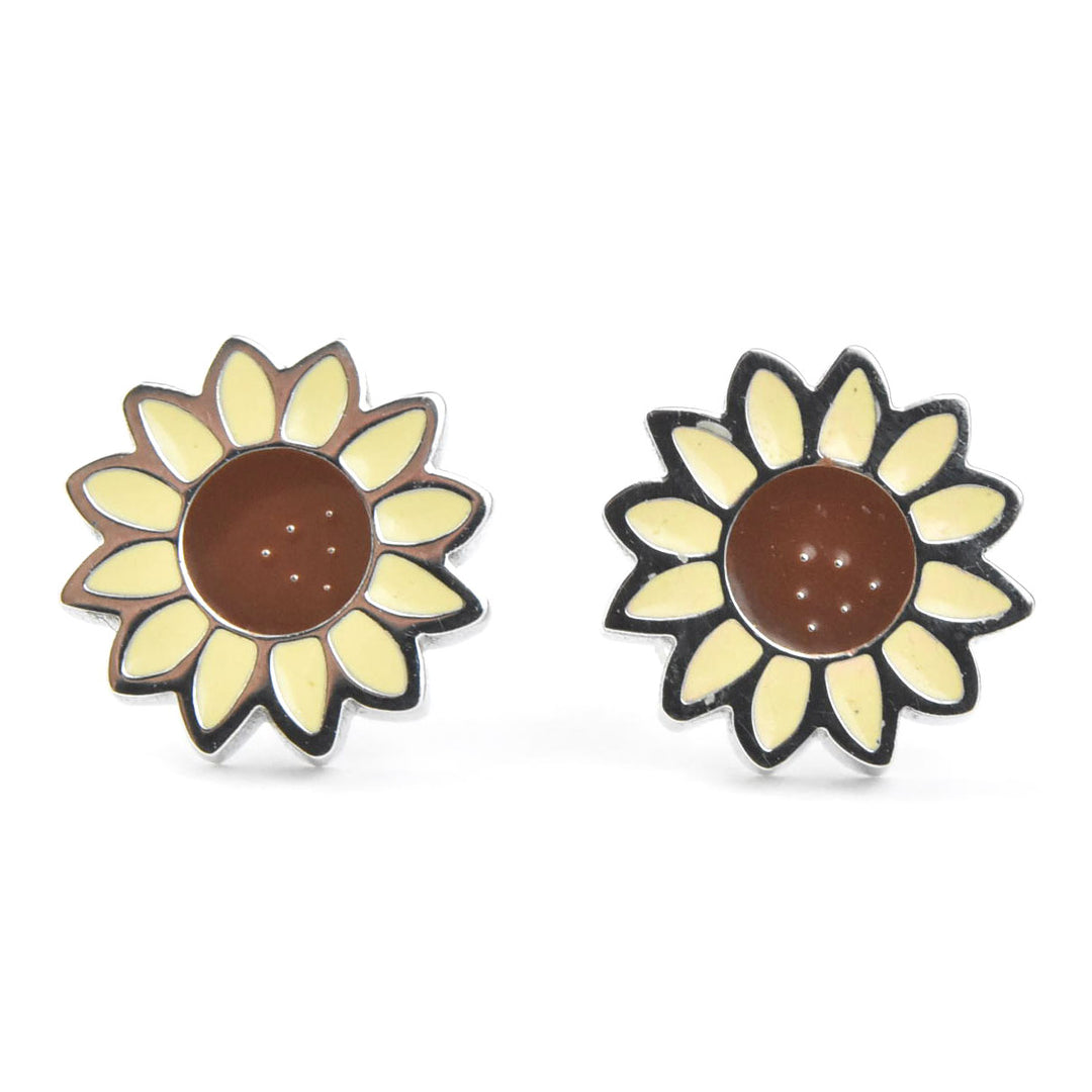 Sunflower Studs, Screw-back - Goldmakers Fine Jewelry