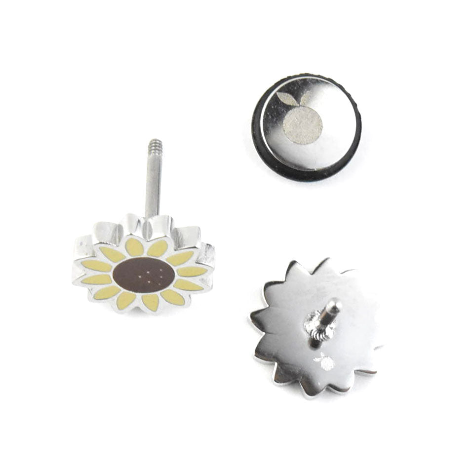Sunflower Studs, Screw-back - Goldmakers Fine Jewelry