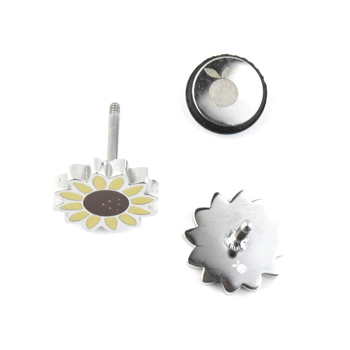 Sunflower Studs, Screw-back - Goldmakers Fine Jewelry