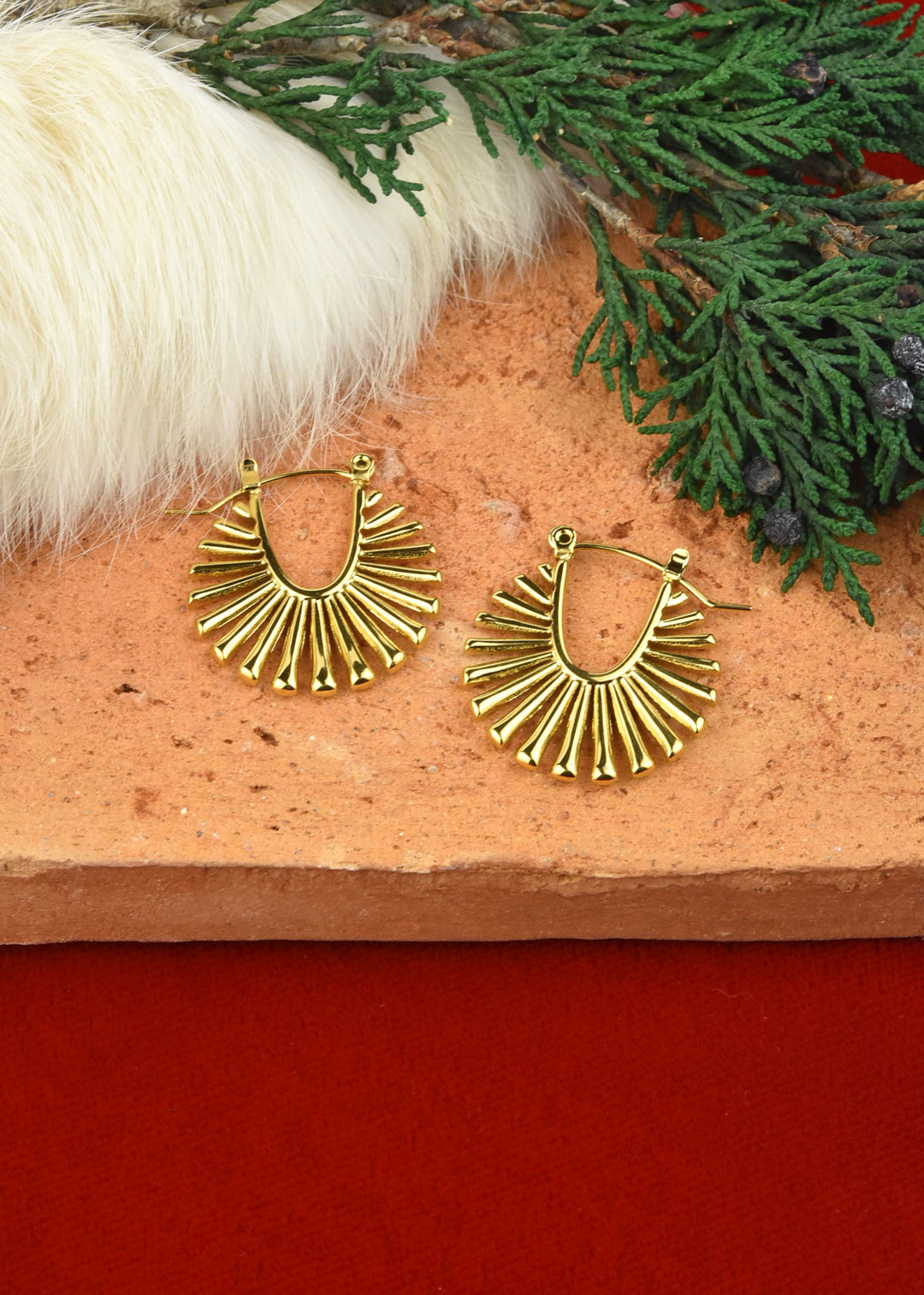 Sun Ray Hoops - Goldmakers Fine Jewelry