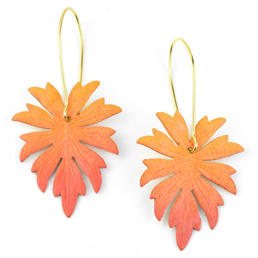 Sunset Monstera Earrings - Goldmakers Fine Jewelry