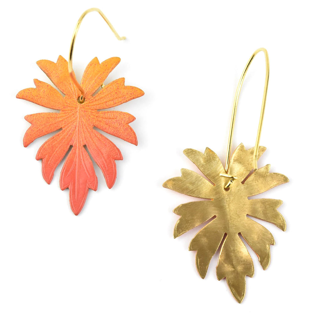 Sunset Monstera Earrings - Goldmakers Fine Jewelry