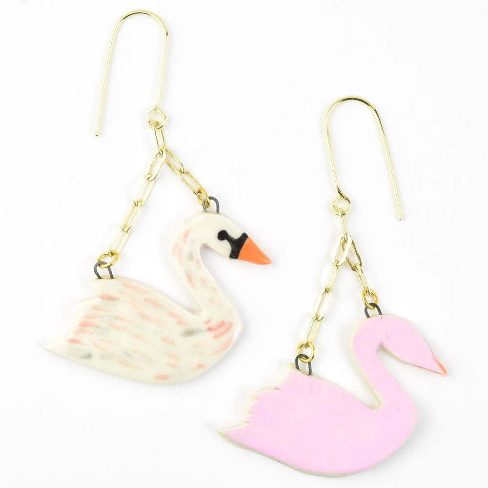Swan Earrings - Goldmakers Fine Jewelry