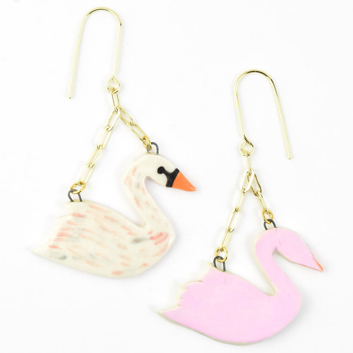 Swan Earrings - Goldmakers Fine Jewelry
