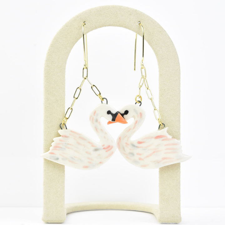 Swan Earrings - Goldmakers Fine Jewelry