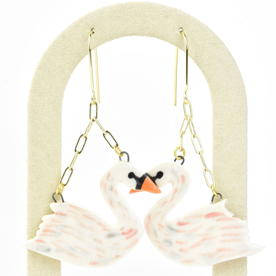 Swan Earrings - Goldmakers Fine Jewelry