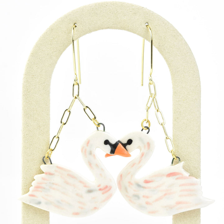 Swan Earrings - Goldmakers Fine Jewelry