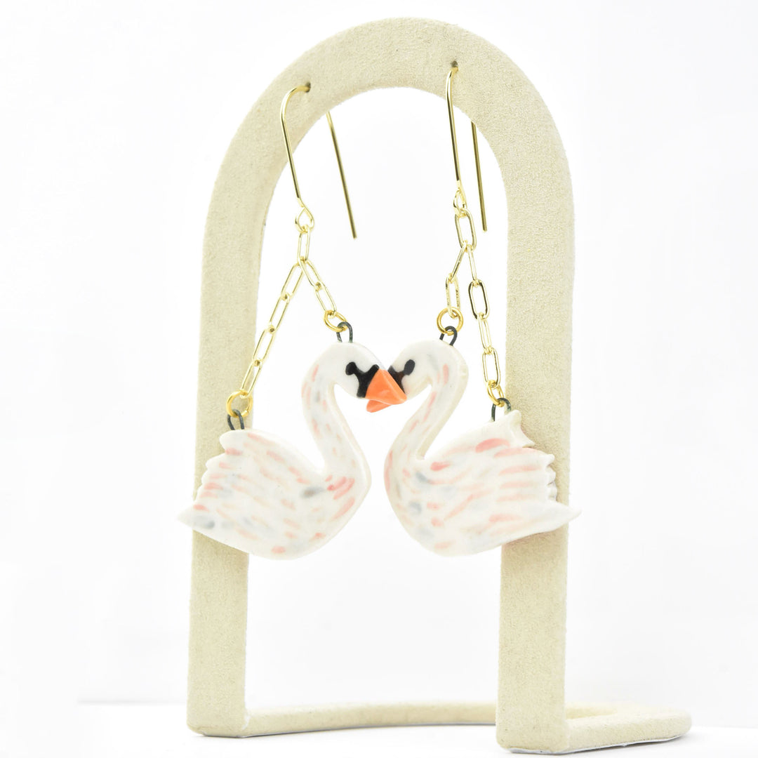 Swan Earrings - Goldmakers Fine Jewelry