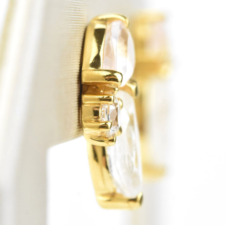 Moonstone, Quartz & CZ Sweet Pea Studs