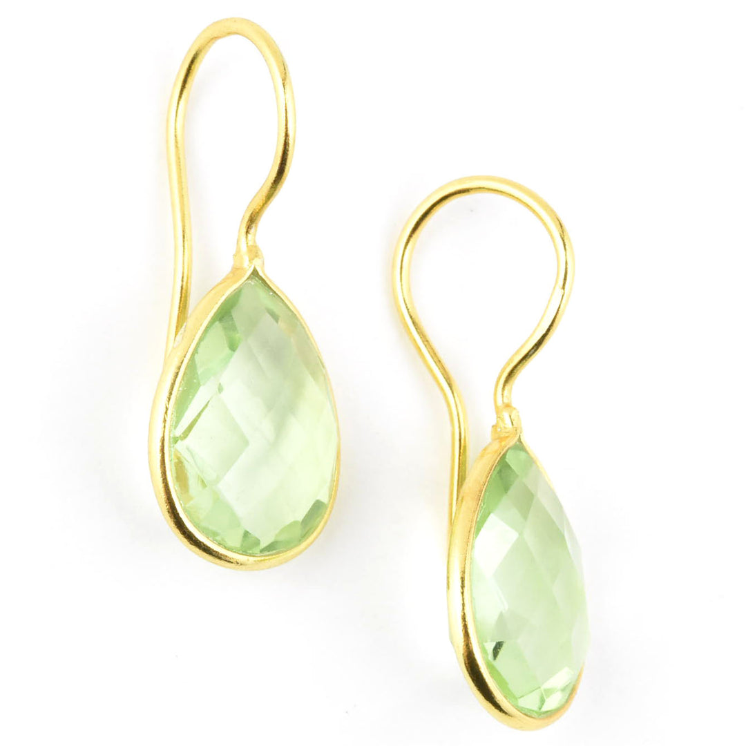 Teardrop Green Amethyst Earrings