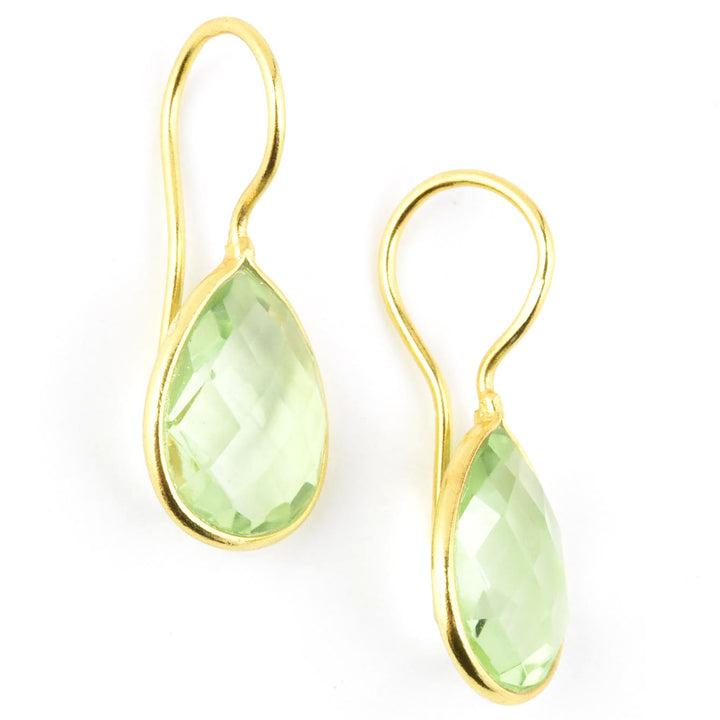Teardrop Green Amethyst Earrings