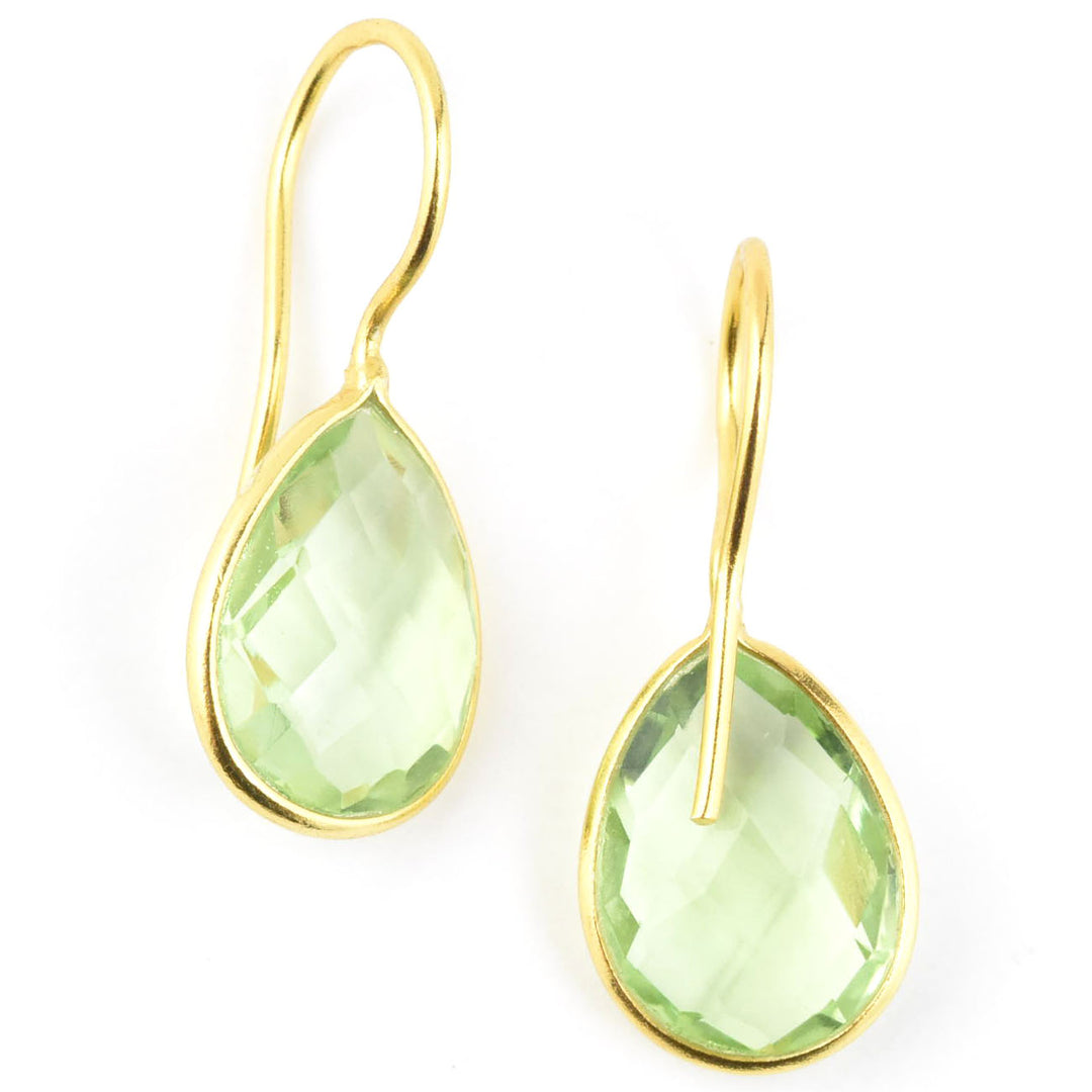 Teardrop Green Amethyst Earrings