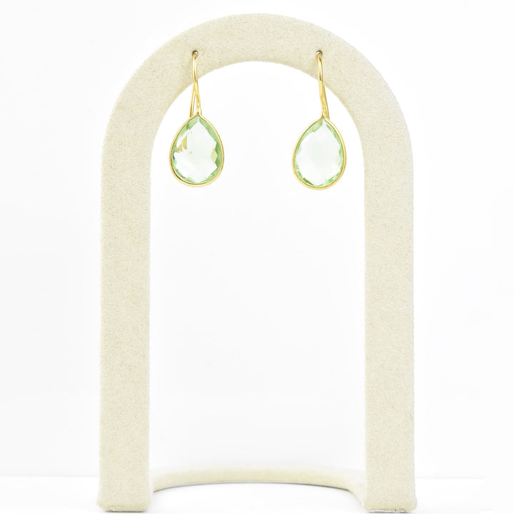 Teardrop Green Amethyst Earrings