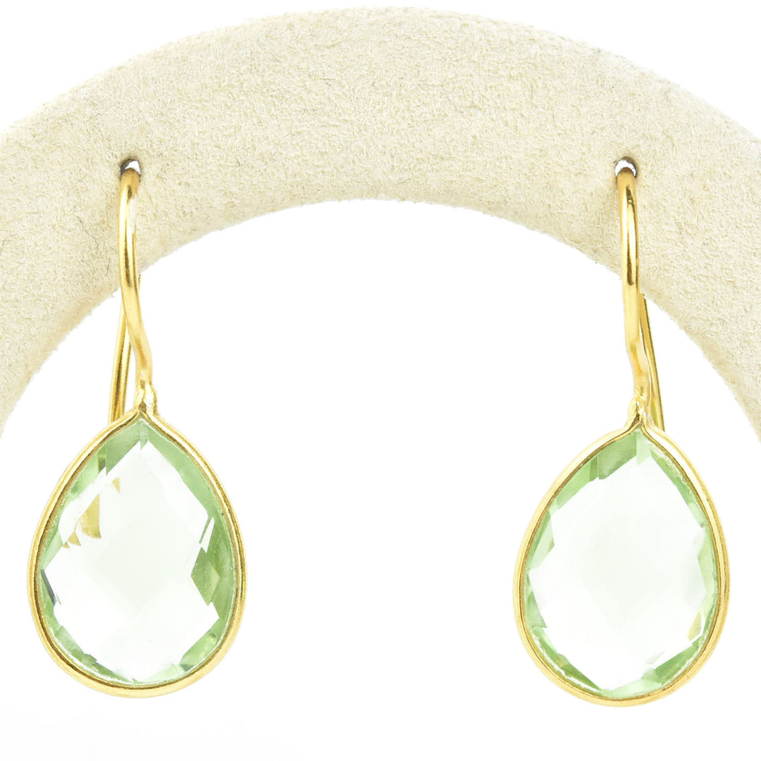 Teardrop Green Amethyst Earrings