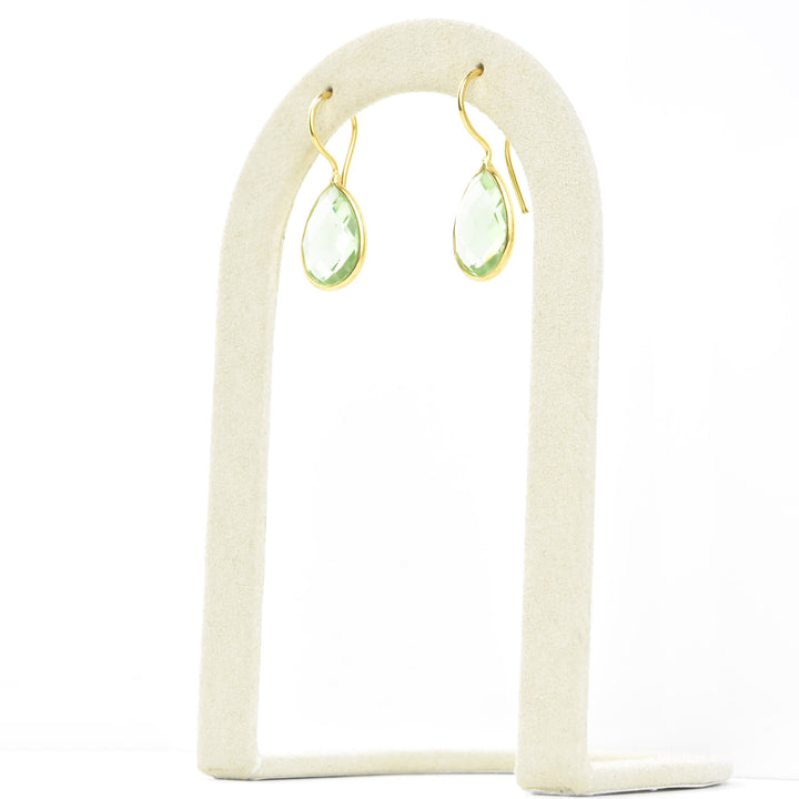 Teardrop Green Amethyst Earrings
