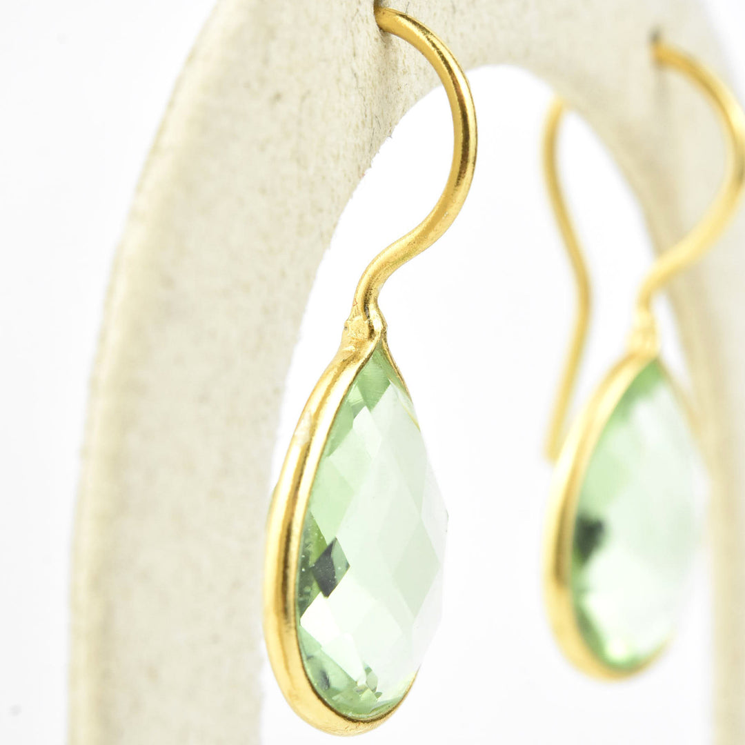 Teardrop Green Amethyst Earrings