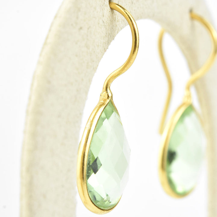 Teardrop Green Amethyst Earrings