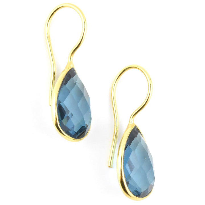 Teardrop Blue Iolite Earrings