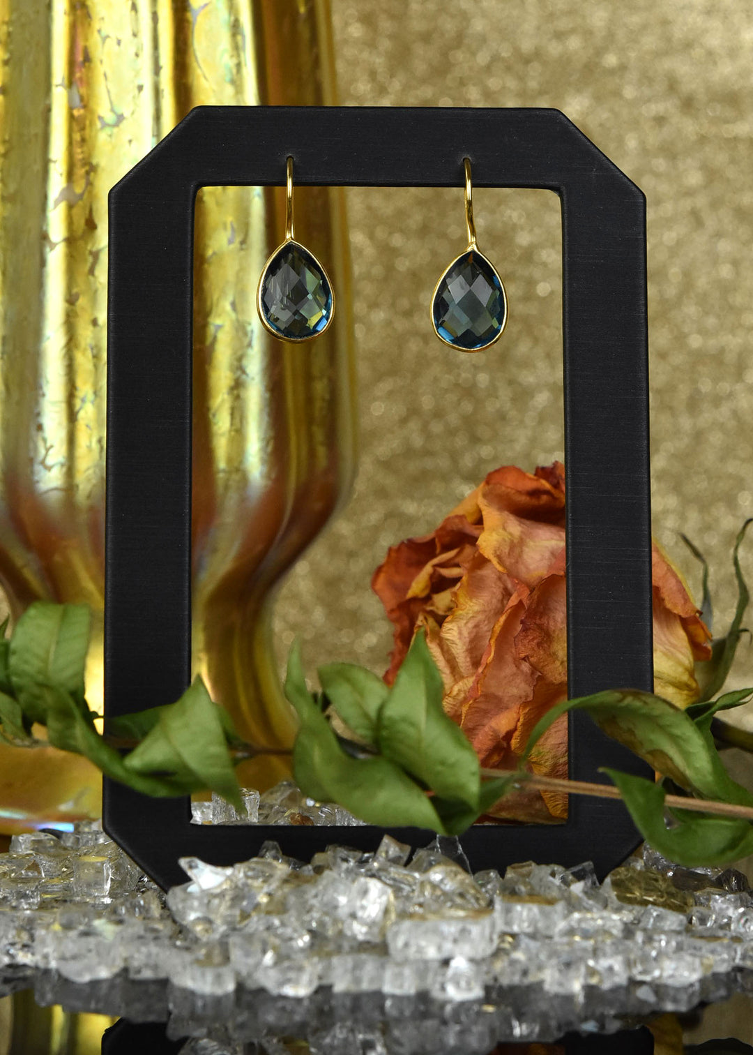 Teardrop Blue Iolite Earrings