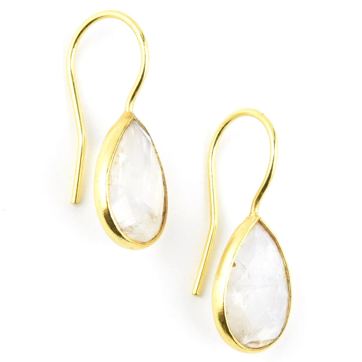 Teardrop Moonstone Earrings - Goldmakers Fine Jewelry