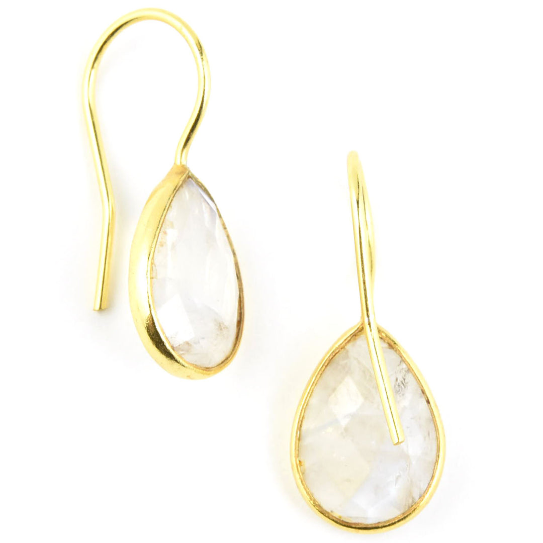 Teardrop Moonstone Earrings - Goldmakers Fine Jewelry