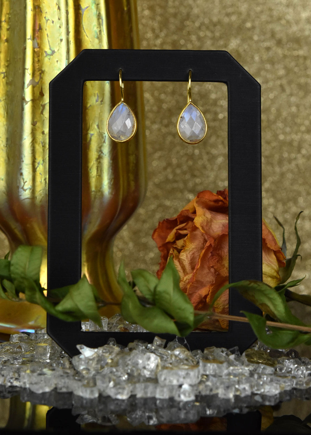 Teardrop Moonstone Earrings - Goldmakers Fine Jewelry