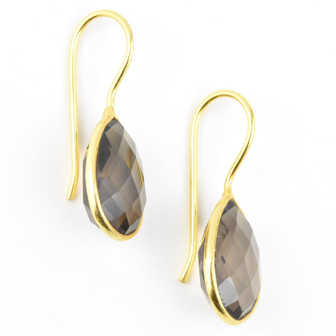 Teardrop Smokey Quartz Earrings
