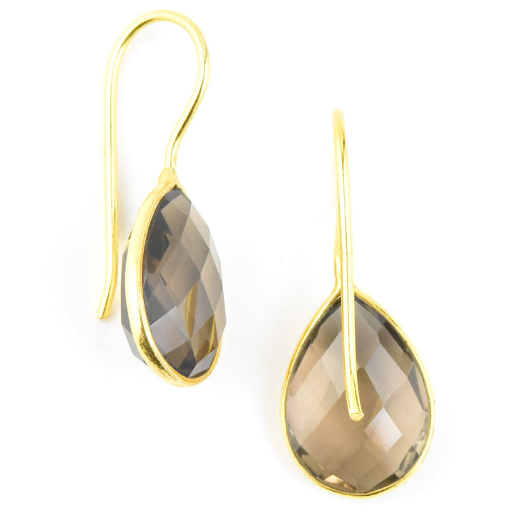 Teardrop Smokey Quartz Earrings