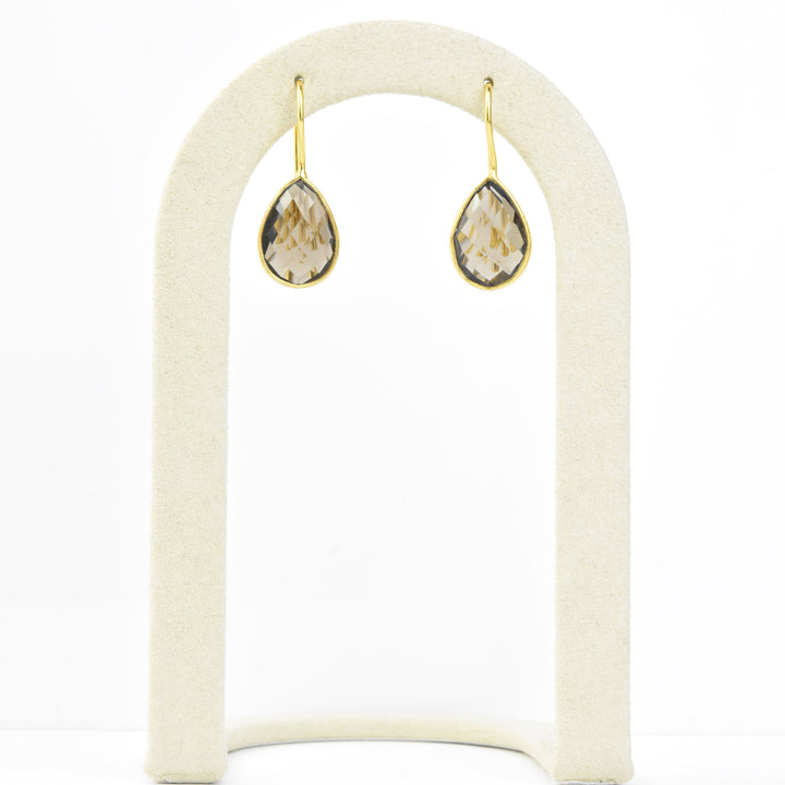 Teardrop Smokey Quartz Earrings