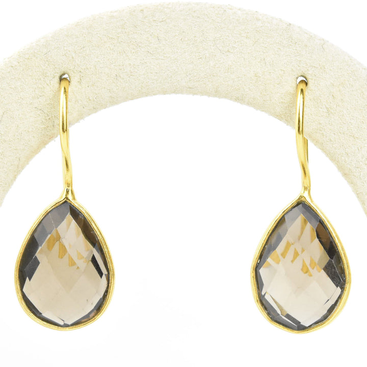 Teardrop Smokey Quartz Earrings