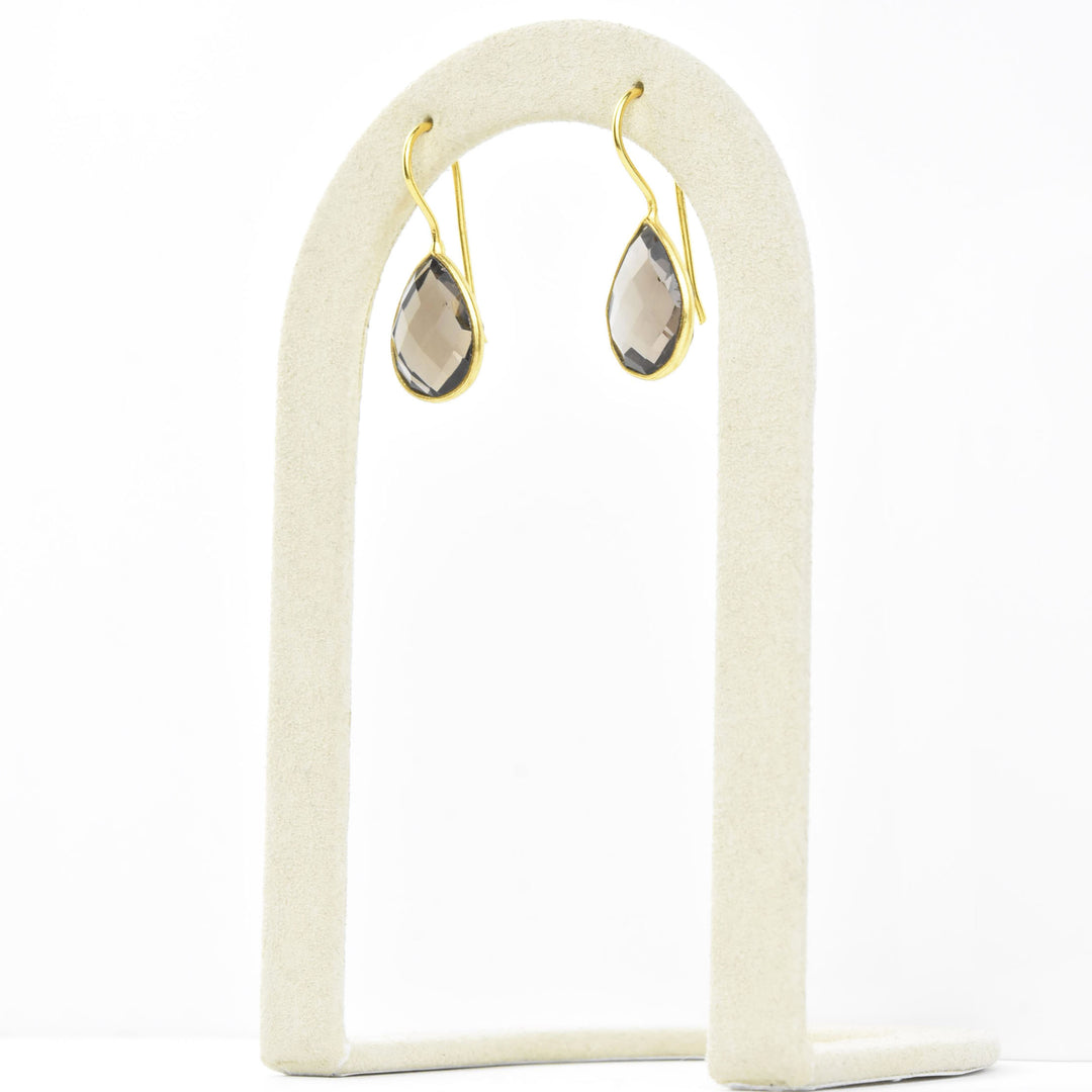 Teardrop Smokey Quartz Earrings