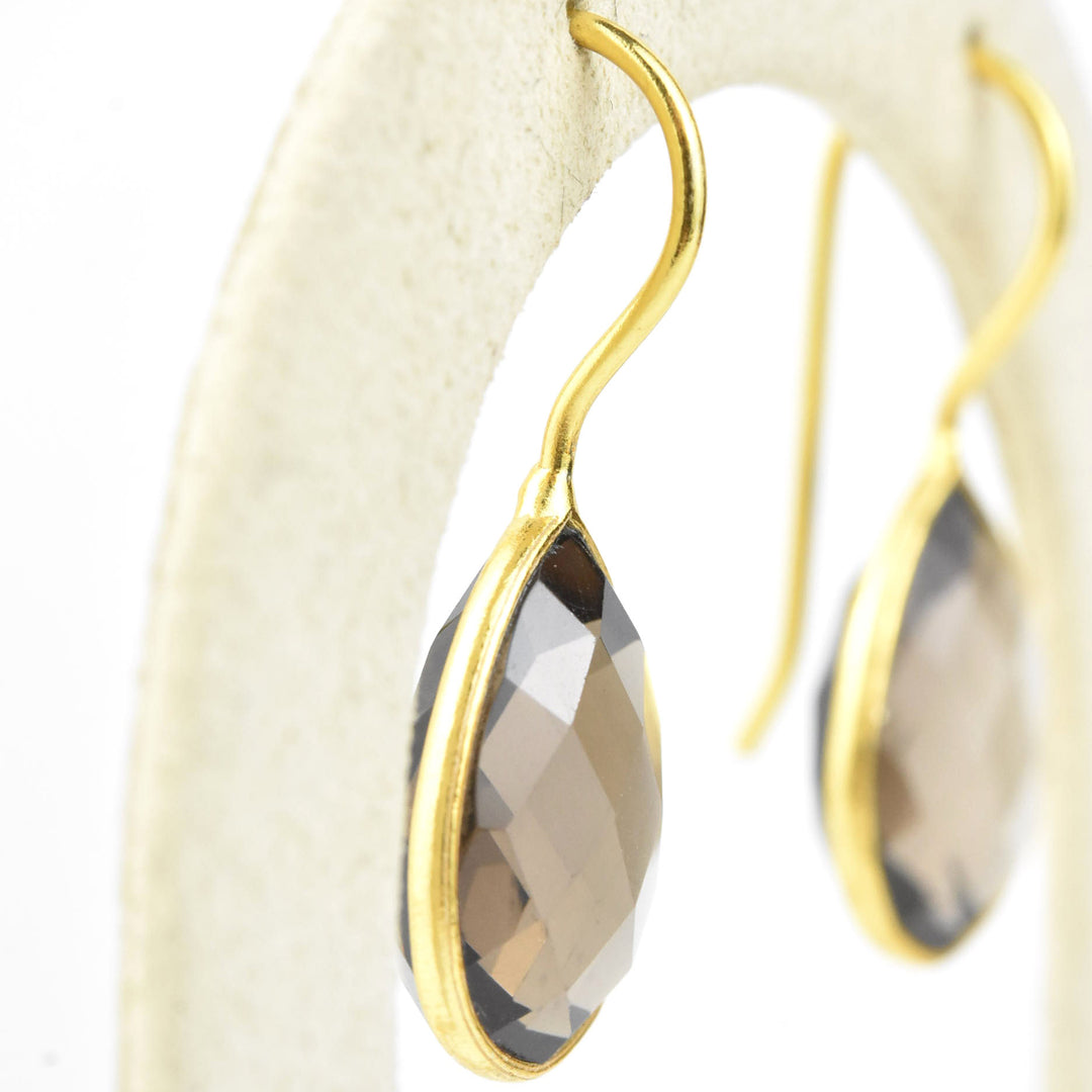 Teardrop Smokey Quartz Earrings