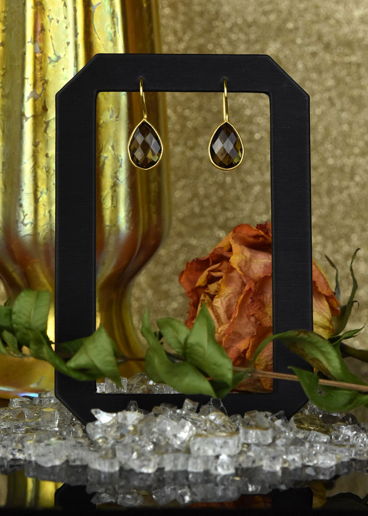 Teardrop Smokey Quartz Earrings