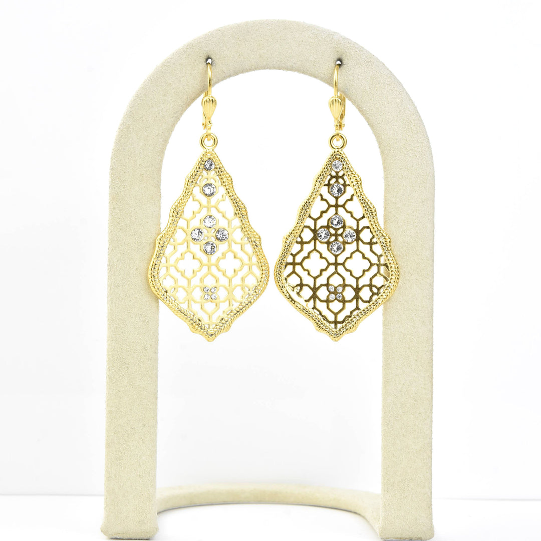 Teardrop Lotus Earrings - Goldmakers Fine Jewelry