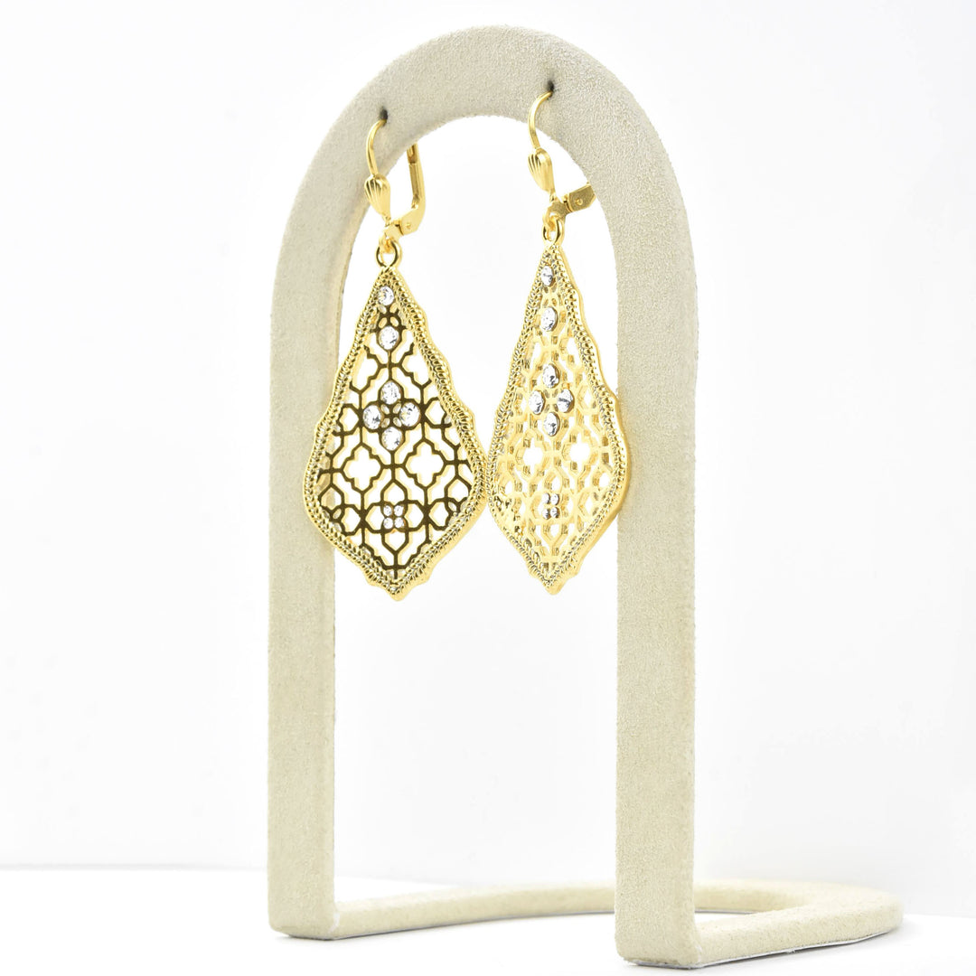 Teardrop Lotus Earrings - Goldmakers Fine Jewelry