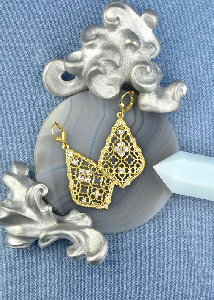 Teardrop Lotus Earrings - Goldmakers Fine Jewelry