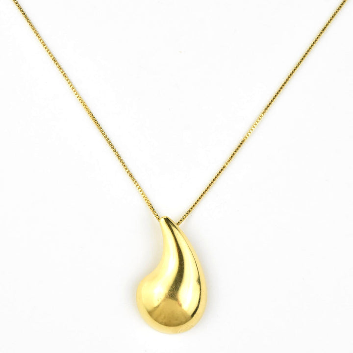 Gold Tone Teardrop Necklace