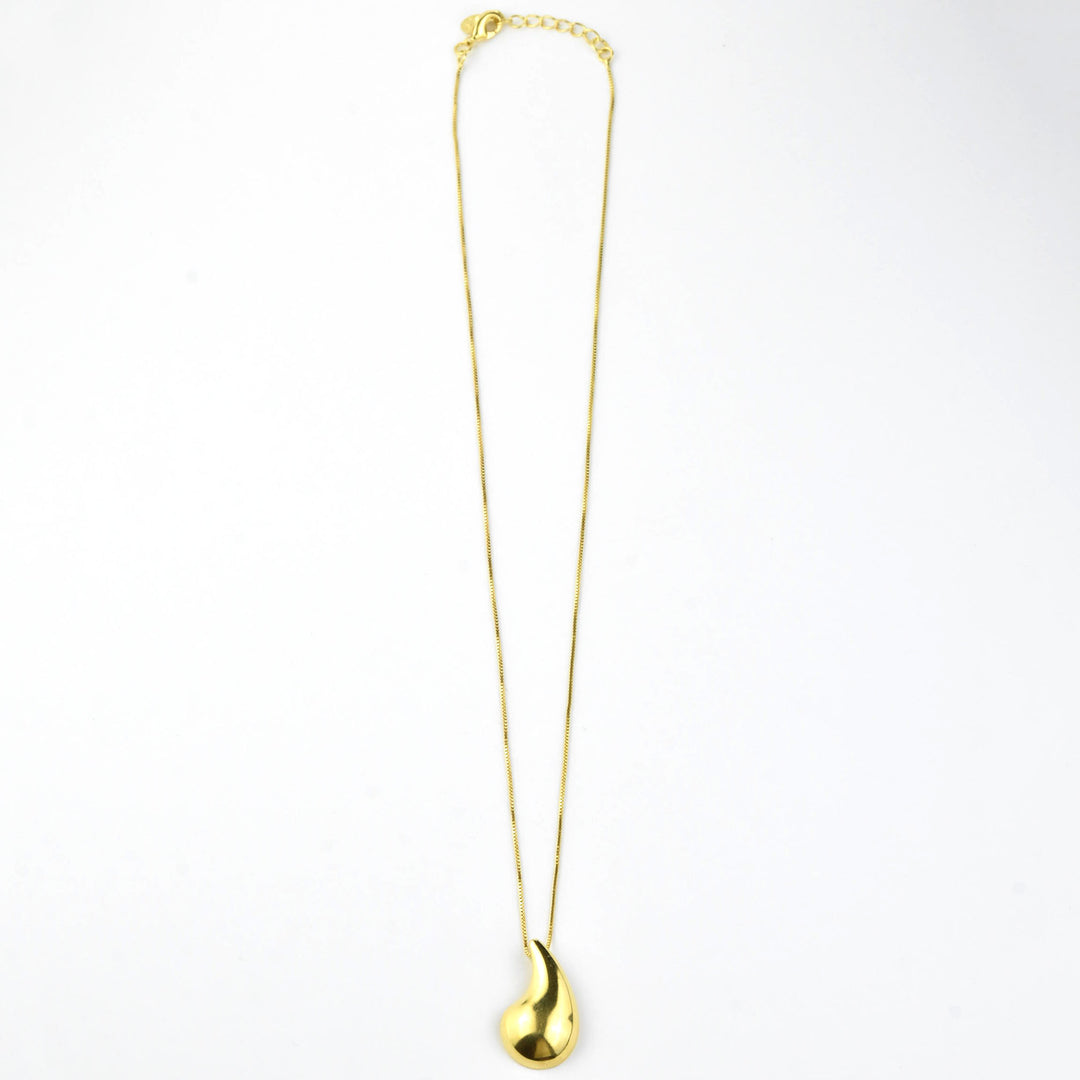 Gold Tone Teardrop Necklace