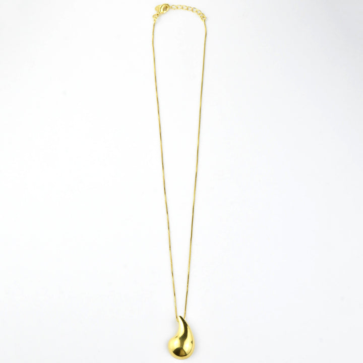 Gold Tone Teardrop Necklace