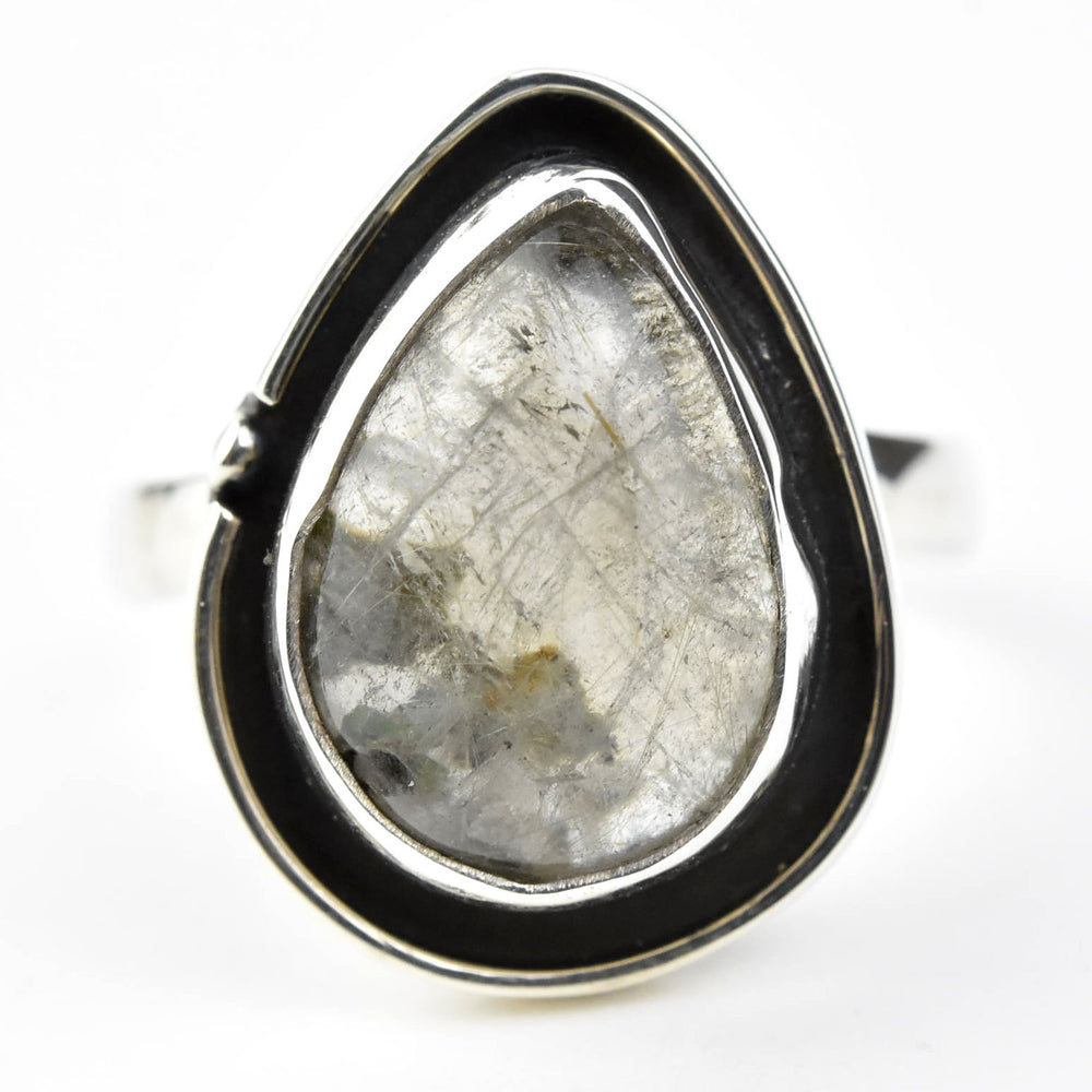Teardrop Rutilated Quartz Ring in Sterling Silver - Goldmakers Fine Jewelry