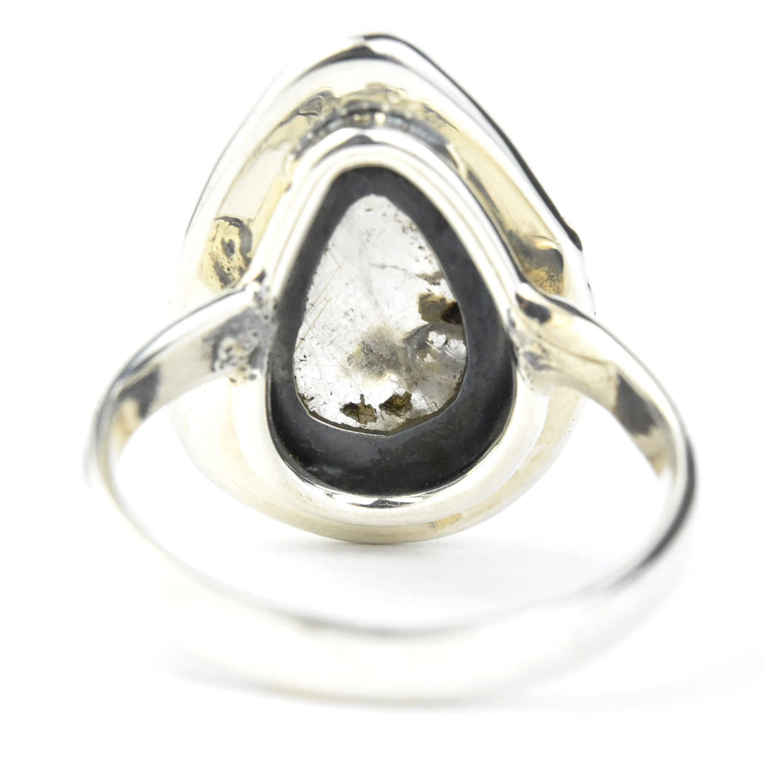 Teardrop Rutilated Quartz Ring in Sterling Silver - Goldmakers Fine Jewelry