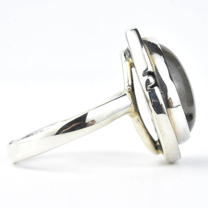 Teardrop Rutilated Quartz Ring in Sterling Silver - Goldmakers Fine Jewelry