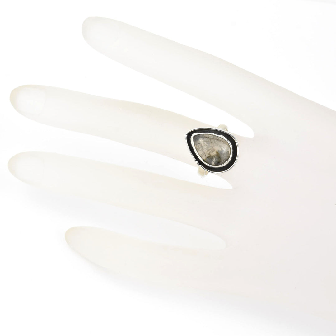Teardrop Rutilated Quartz Ring in Sterling Silver - Goldmakers Fine Jewelry