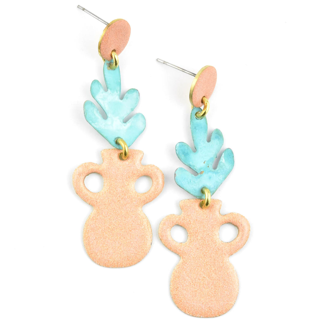 Terrazzo Vase Earrings in Mix Pastel - Goldmakers Fine Jewelry