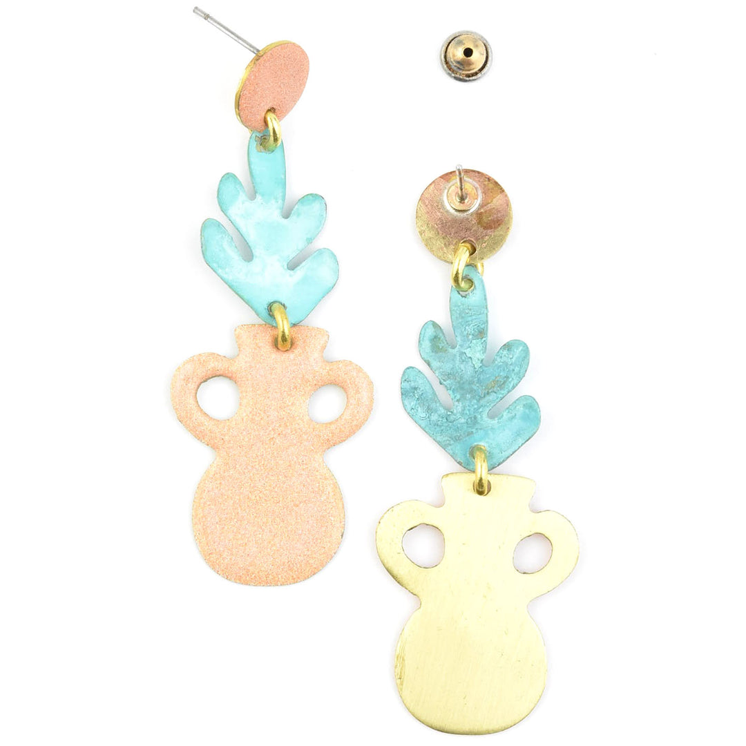 Terrazzo Vase Earrings in Mix Pastel - Goldmakers Fine Jewelry