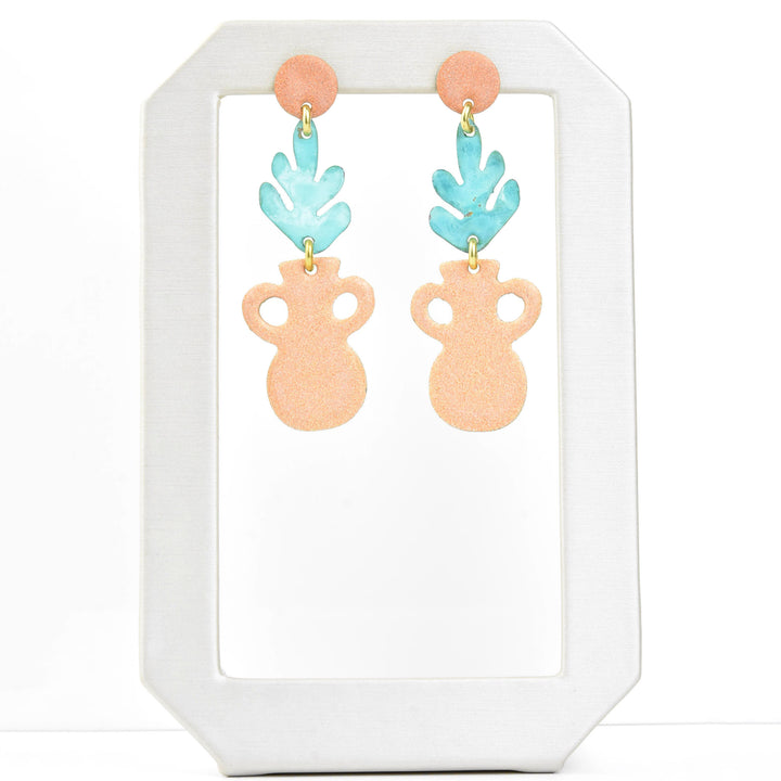 Terrazzo Vase Earrings in Mix Pastel - Goldmakers Fine Jewelry